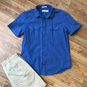 [Calvin Klein] Men’s Short Sleeve Button-Down